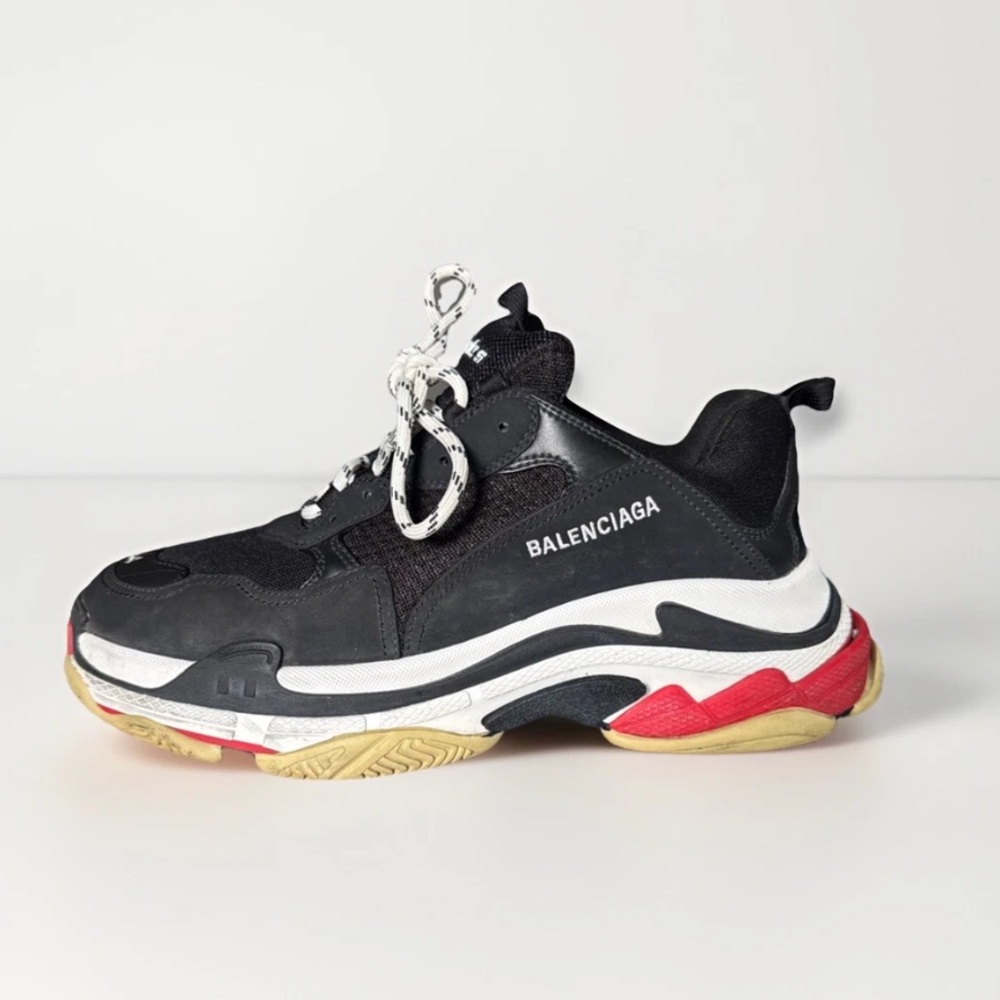 Balenciaga Black and Red Chunky Sneakers